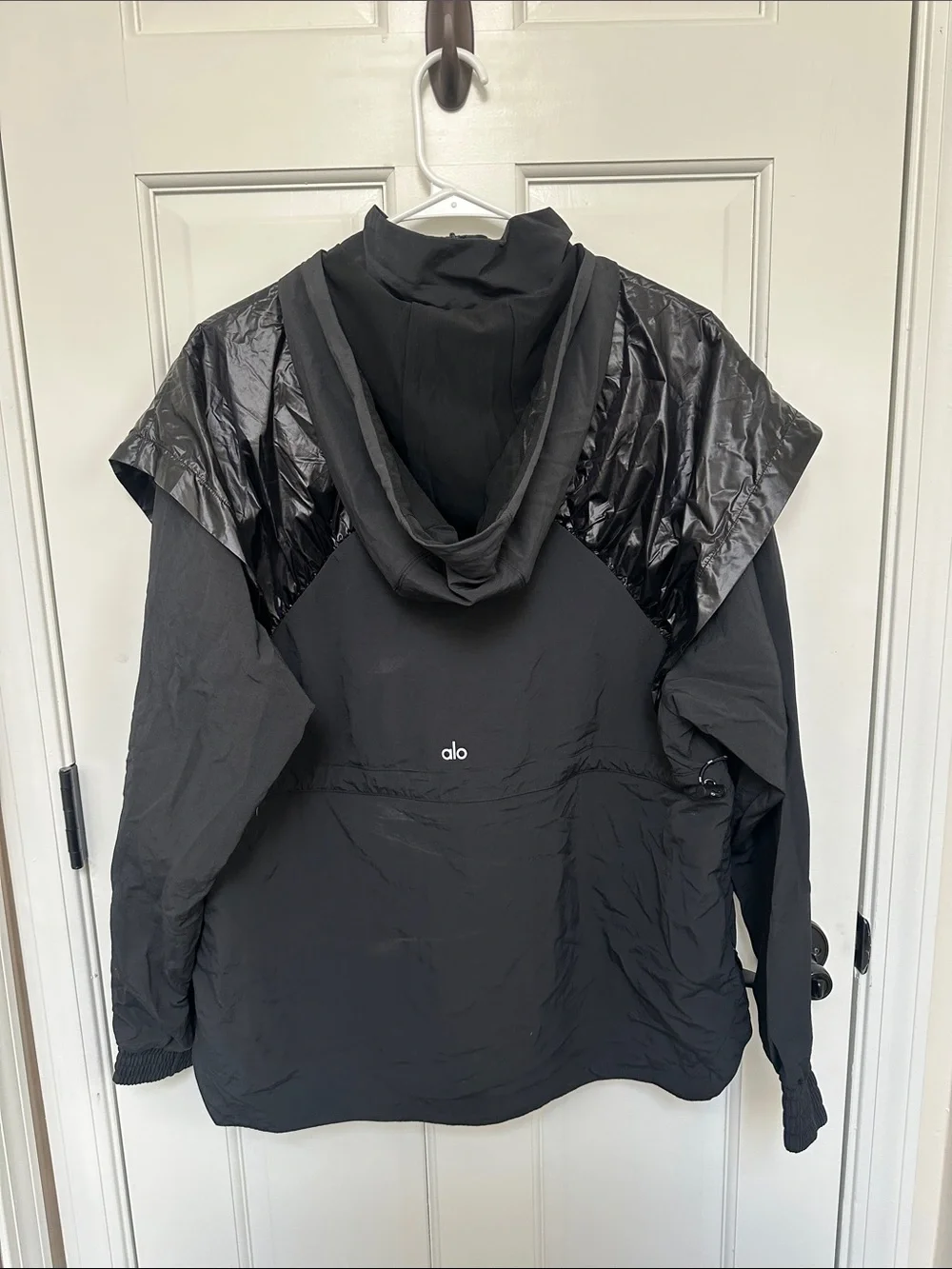 ALO Yoga Black Hooded Half-Zip Utility Jacket